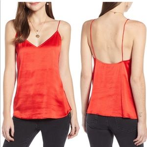 Something Navy Red silky Vneck